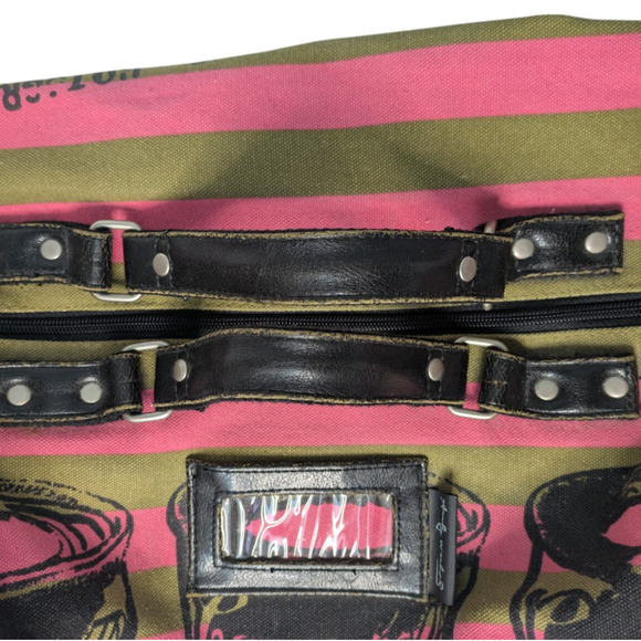 Andy Warhol x Loop Campbell Soup Pink Striped Large Duffel Bag Travel Pop Art - Picture 9 of 16